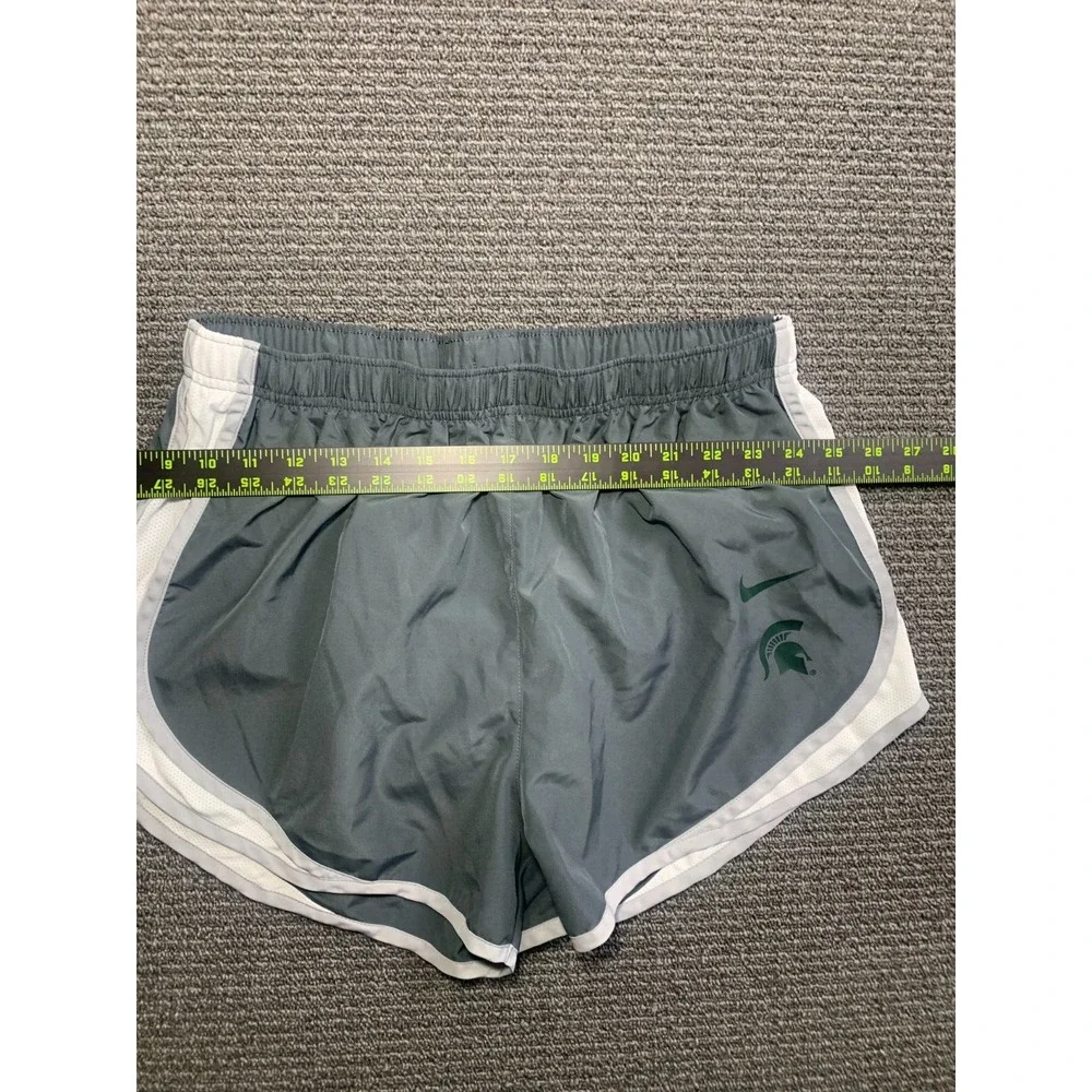 Nike Michigan State Spartans Running Shorts Womens Large Gray NCAA Dri-FIT Lined